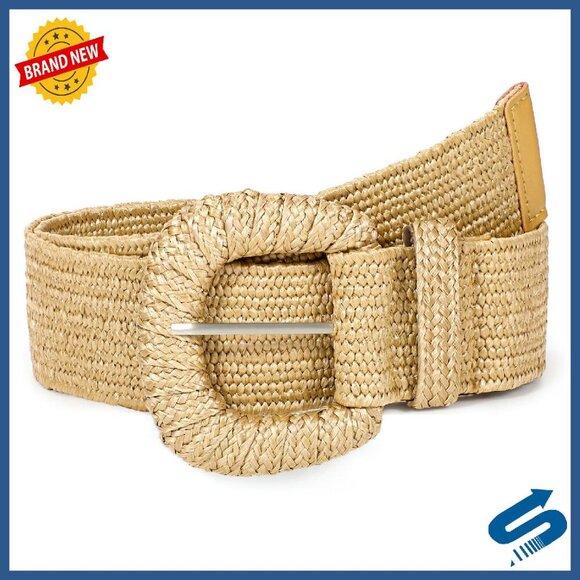 Straw Woven Elastic Boho Belt Stretchy Rattan Raffia Dress Accessory main image 8